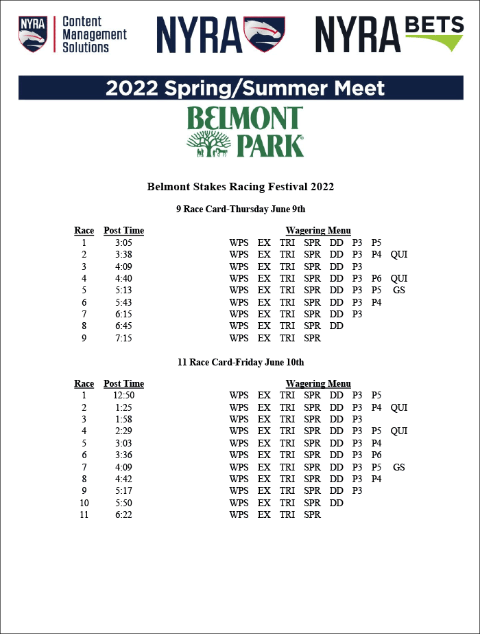 Belmont Stakes Posts Laurel Park