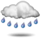 Broken clouds, mist, heavy rain