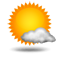 Few clouds, mist